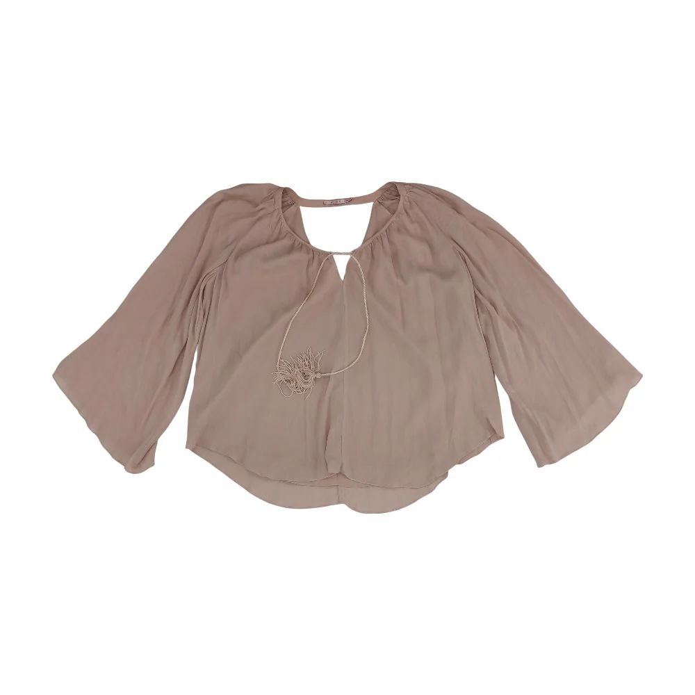 Pink Solid V Neck T-Shirt