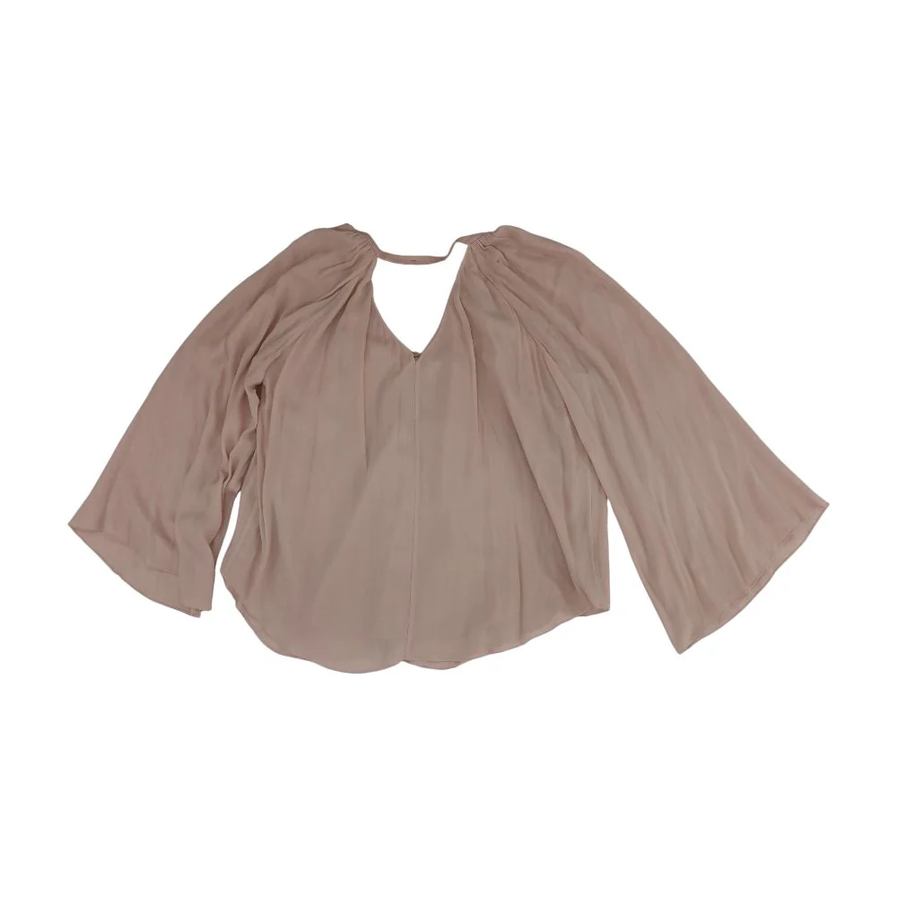 Pink Solid V Neck T-Shirt - Image 2