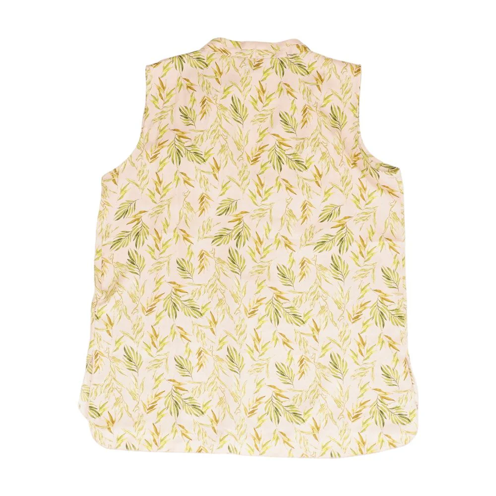 Pink Tropical Sleeveless Blouse - Image 2