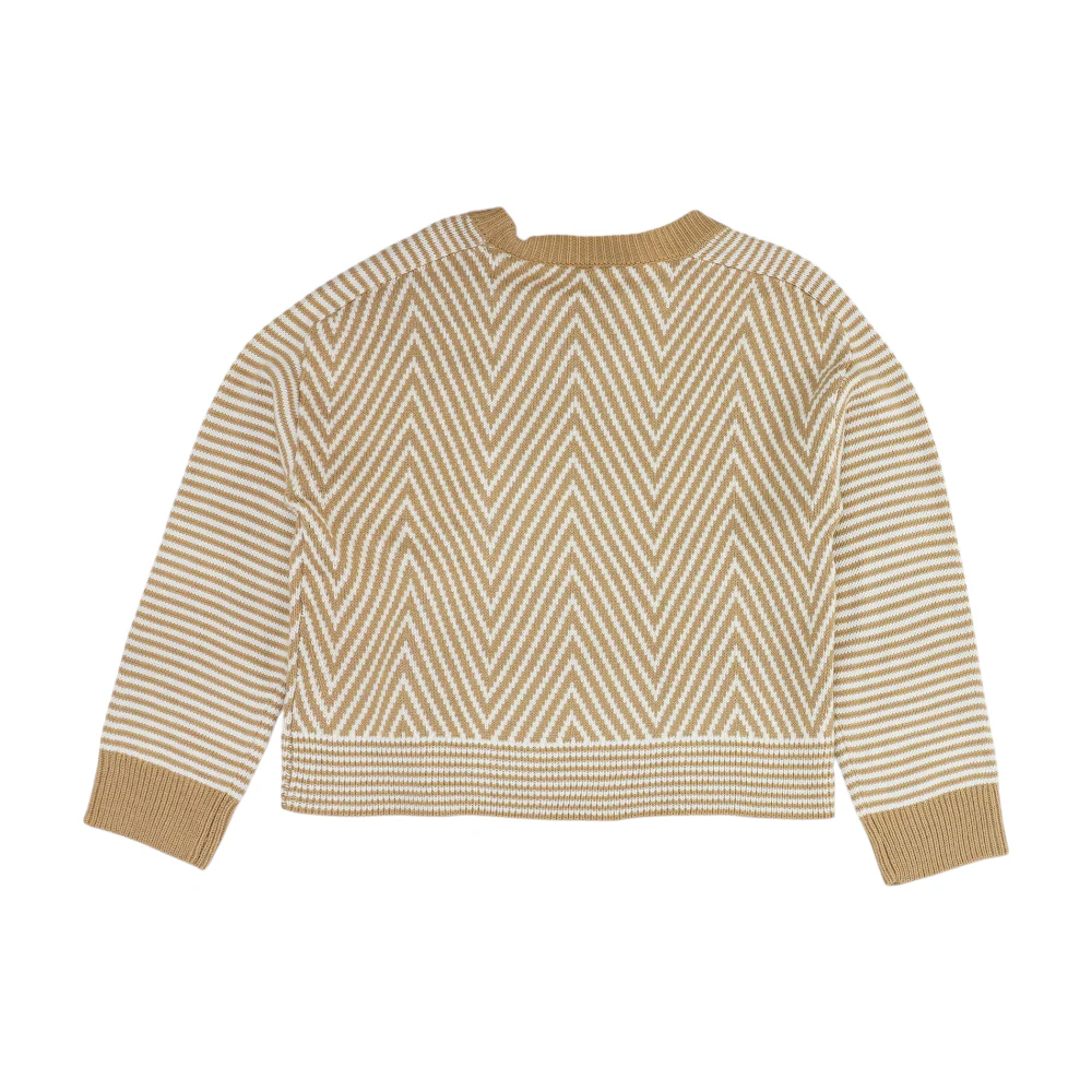 Tan Chevron Pullover Sweater - Image 2