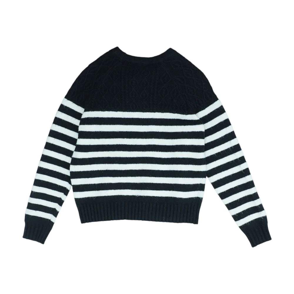 Navy Striped Pullover Sweater - Image 2