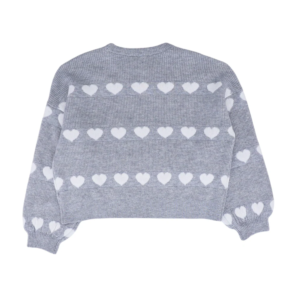 Gray Hearts Pullover Sweater - Image 2