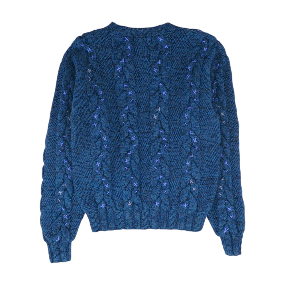 Vintage Teal Wool Sweater - Image 2