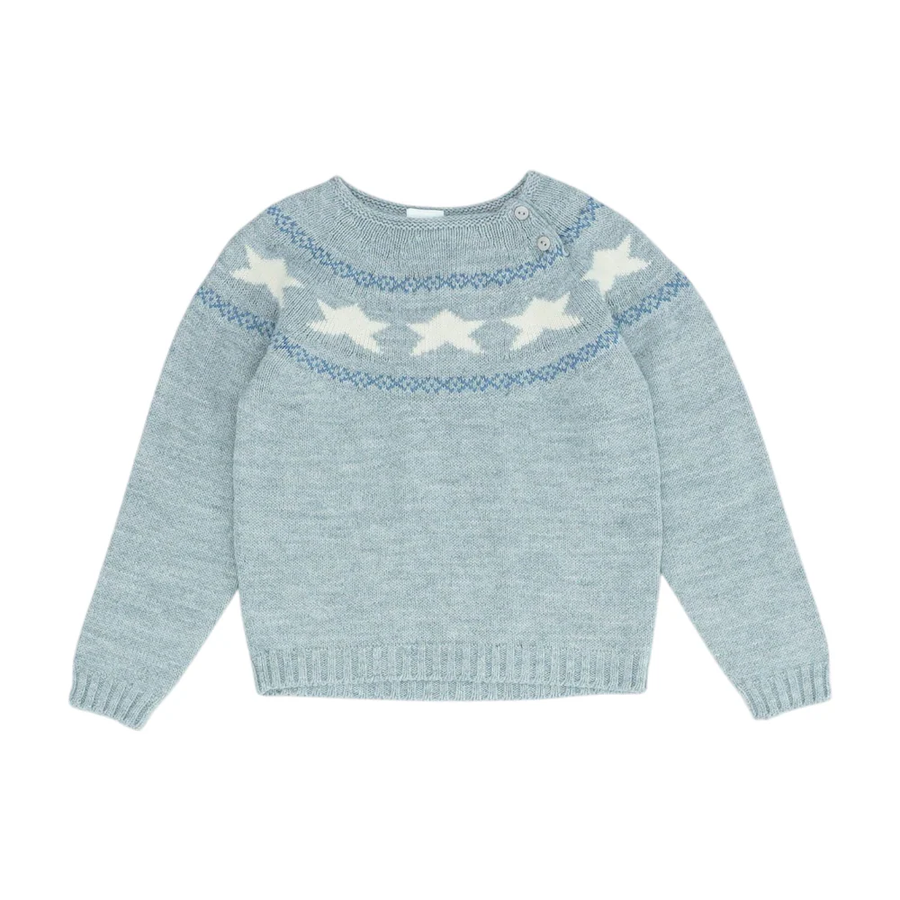 Blue Print Pullover Sweater