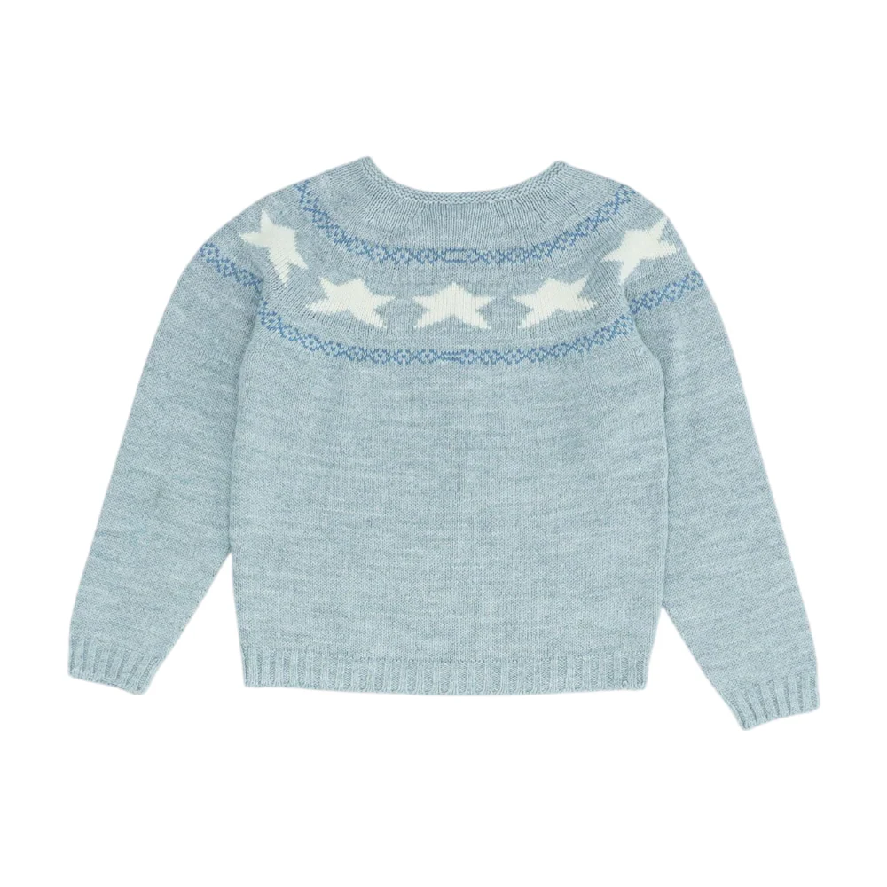 Blue Print Pullover Sweater - Image 2