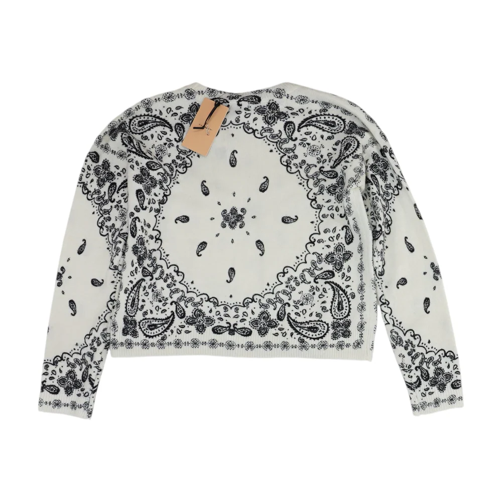 White Print Pullover Sweater - Image 2