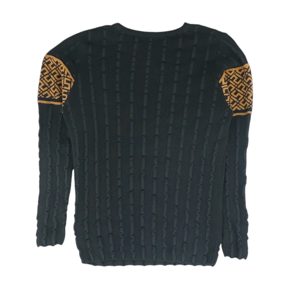 Black Abstract Pullover Sweater - Image 2