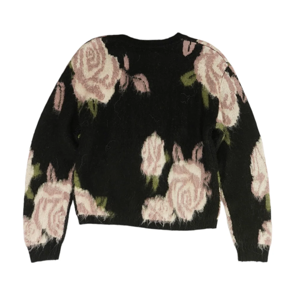Black Floral Pullover Sweater - Image 2
