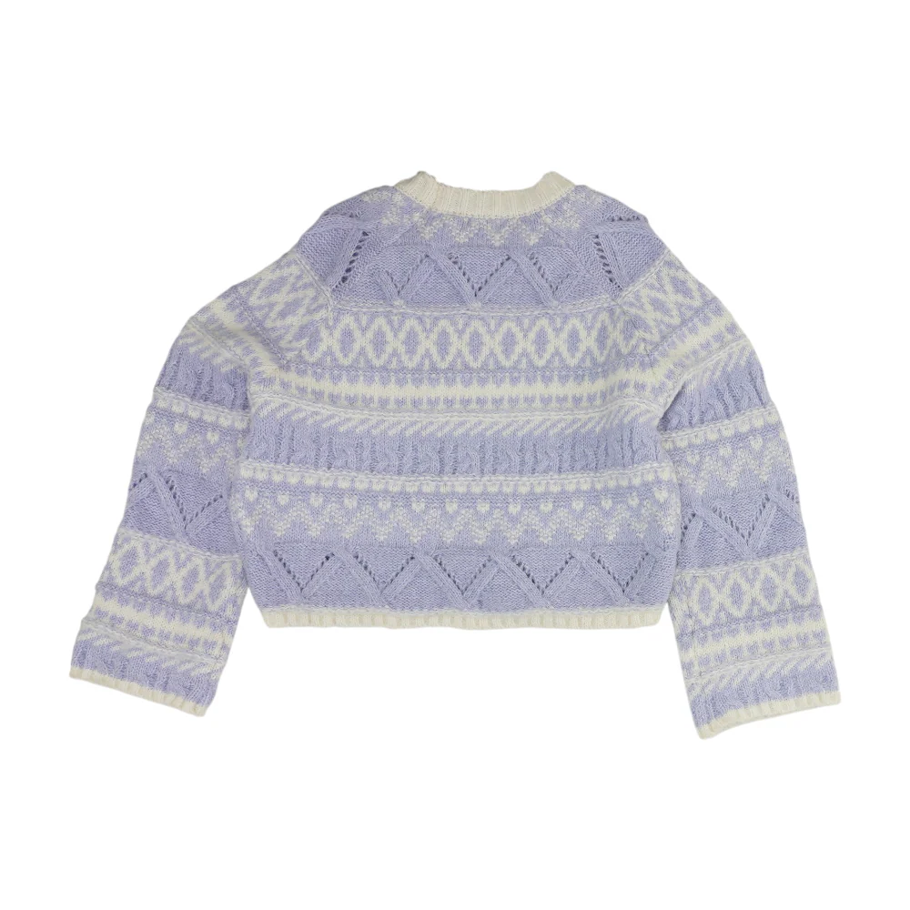 Lavender Print Pullover Sweater - Image 2