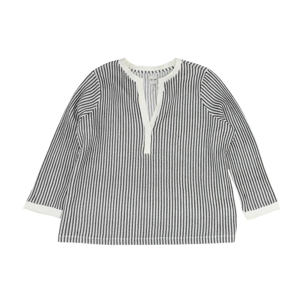Black Plus Striped Pullover Sweater