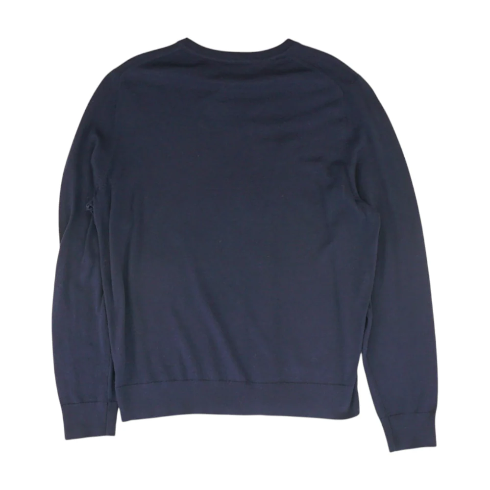 Navy Solid Pullover Sweater - Image 2