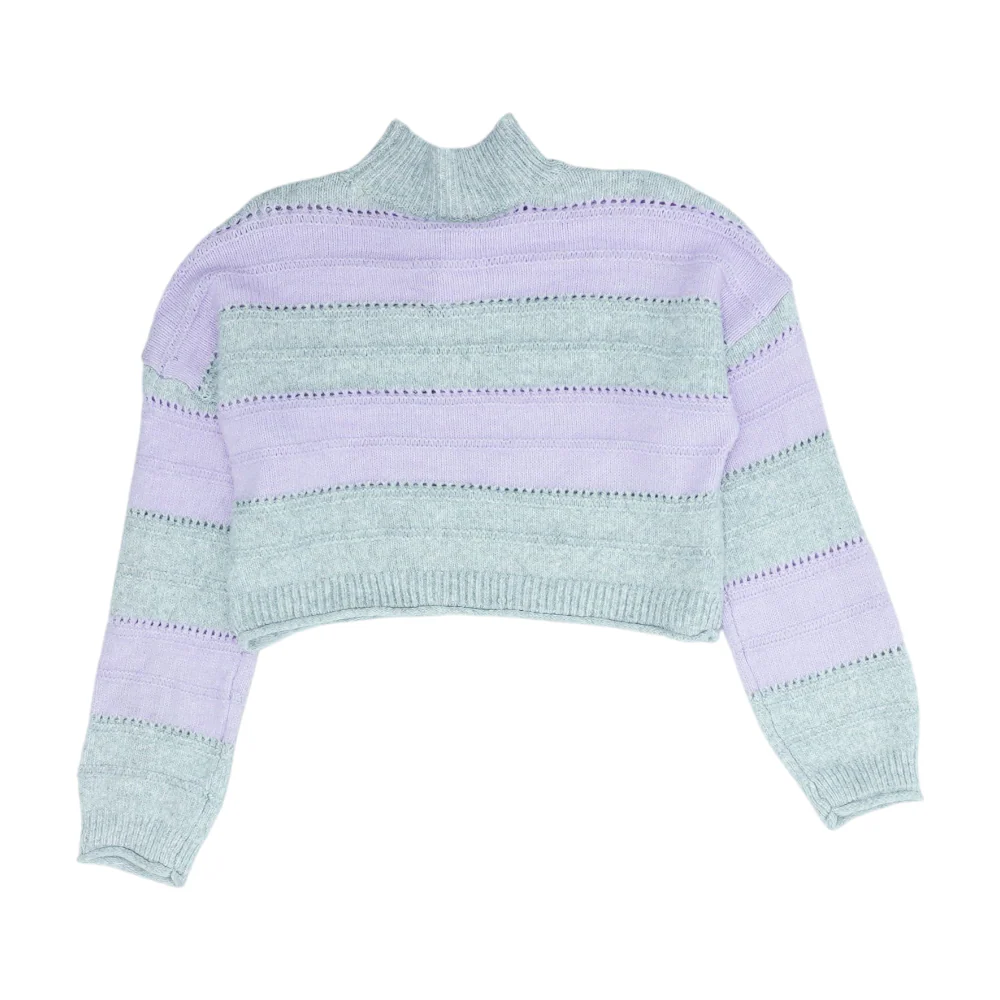 Gray Striped Pullover Sweater - Image 2