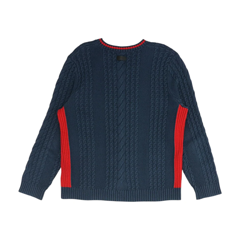 Navy Solid Pullover Sweater - Image 2