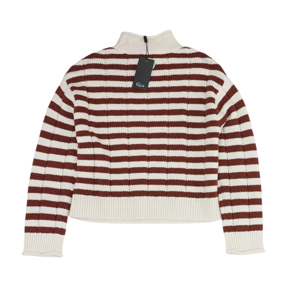 Brown Striped Pullover Sweater - Image 2
