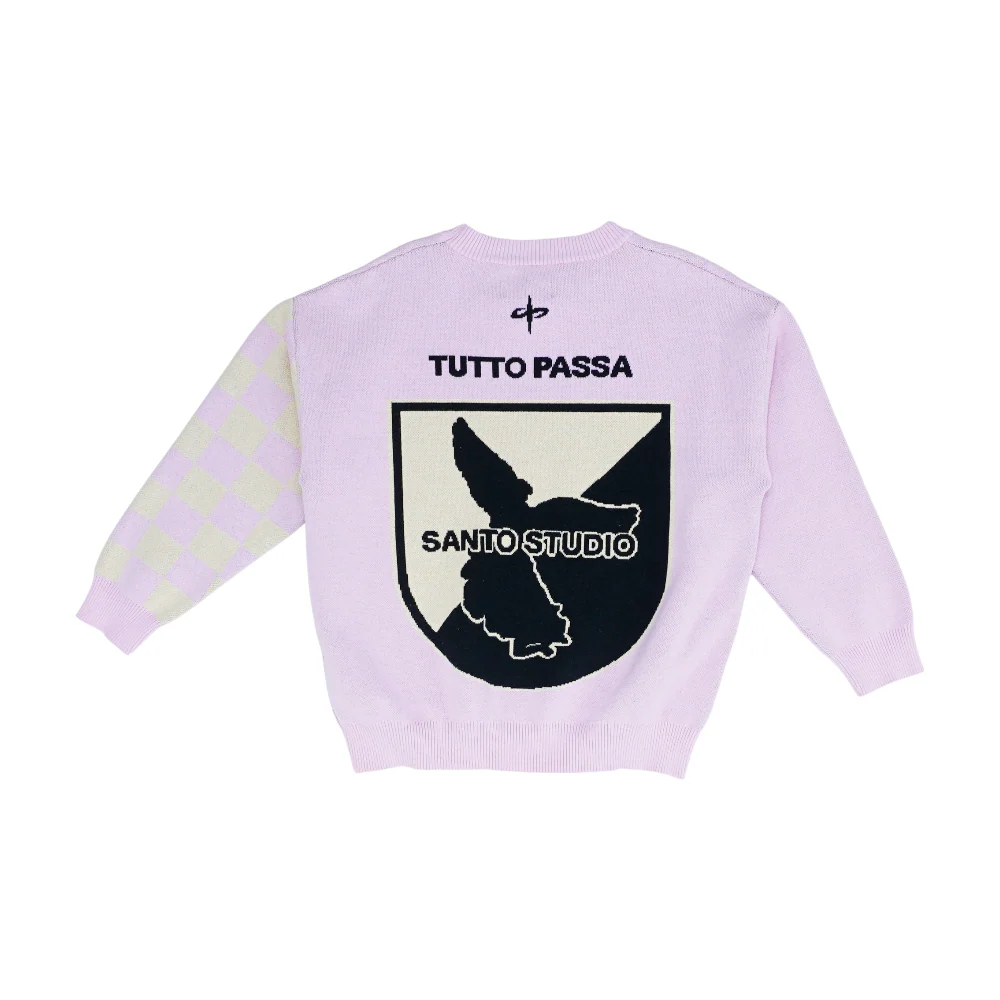 Pink Print Pullover Sweater - Image 2