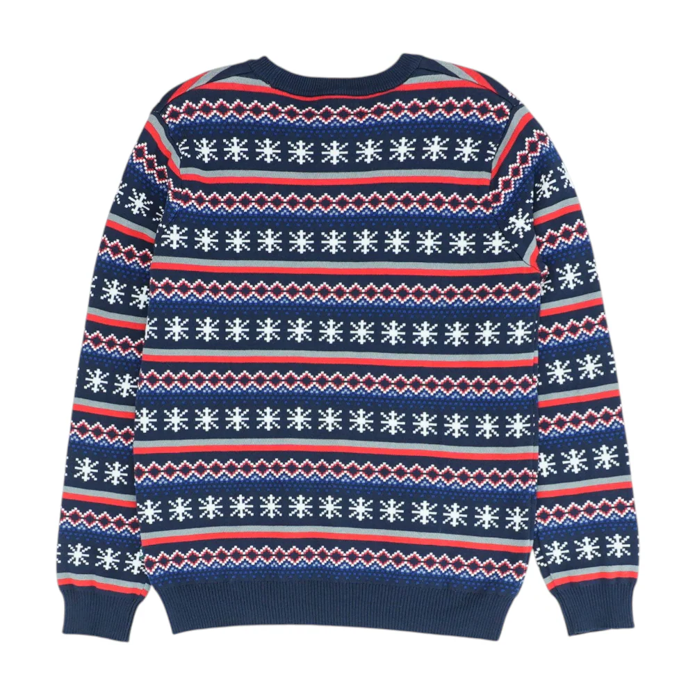 Navy Print Pullover Sweater - Image 2