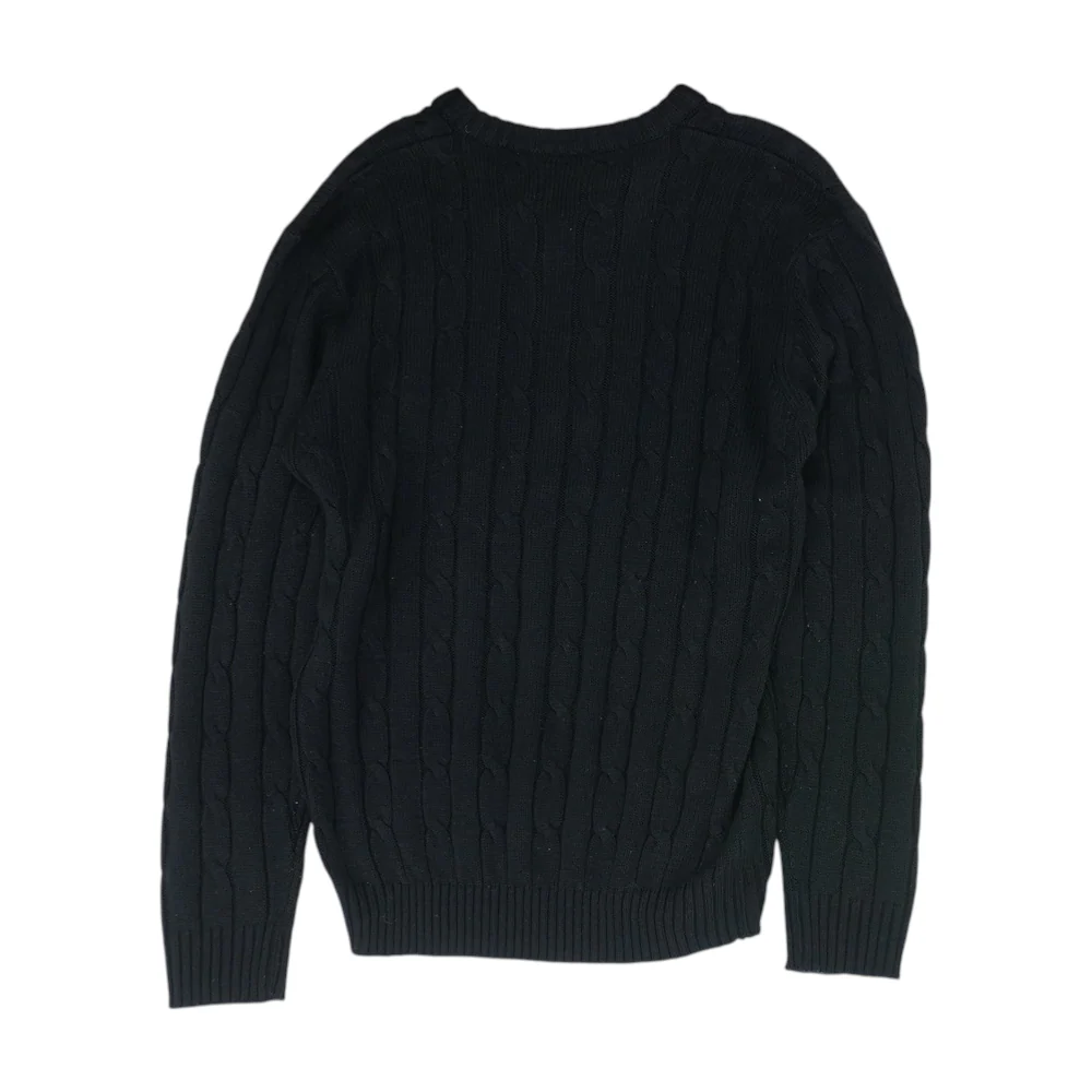 Black Solid Pullover Sweater - Image 2