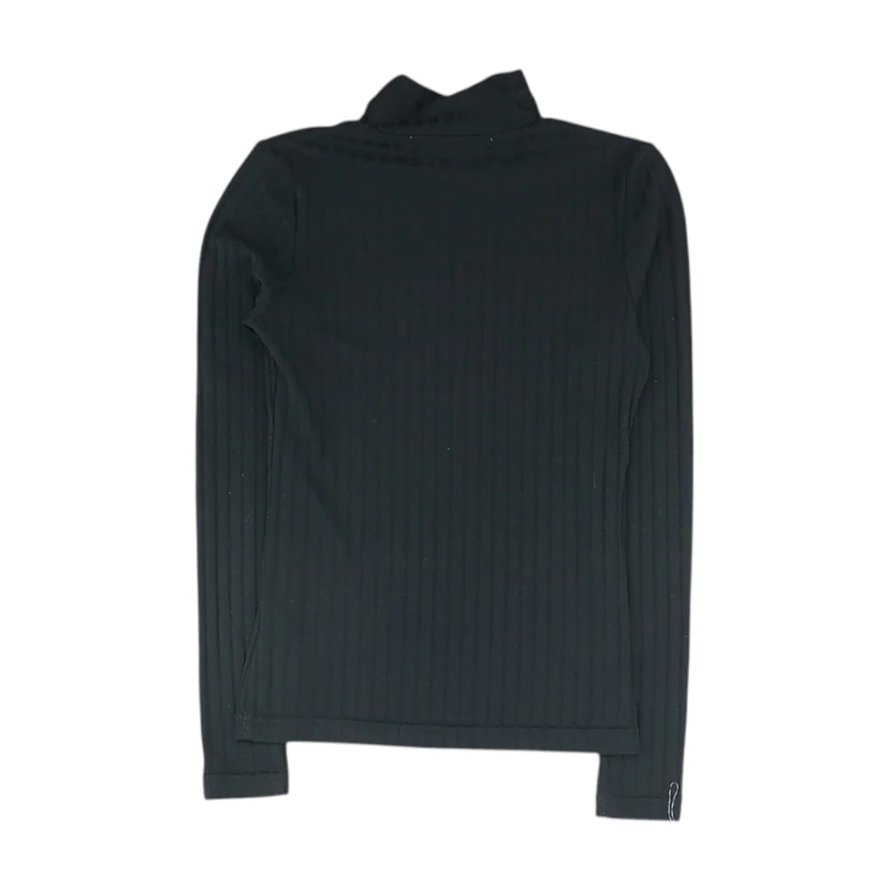Black Solid Pullover Sweater - Image 2
