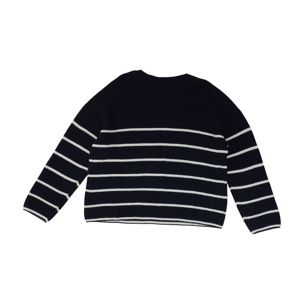 Navy Striped Pullover Sweater - Image 2