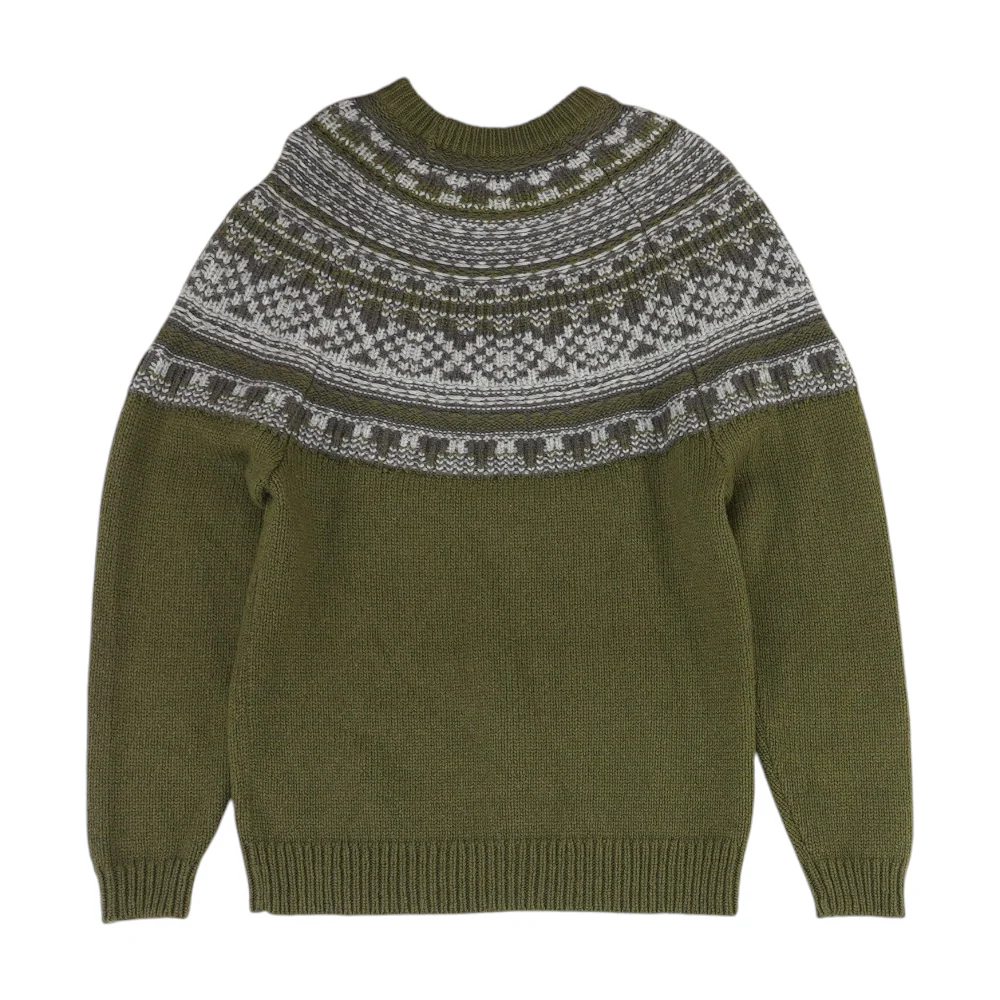 Olive Print Pullover Sweater - Image 2