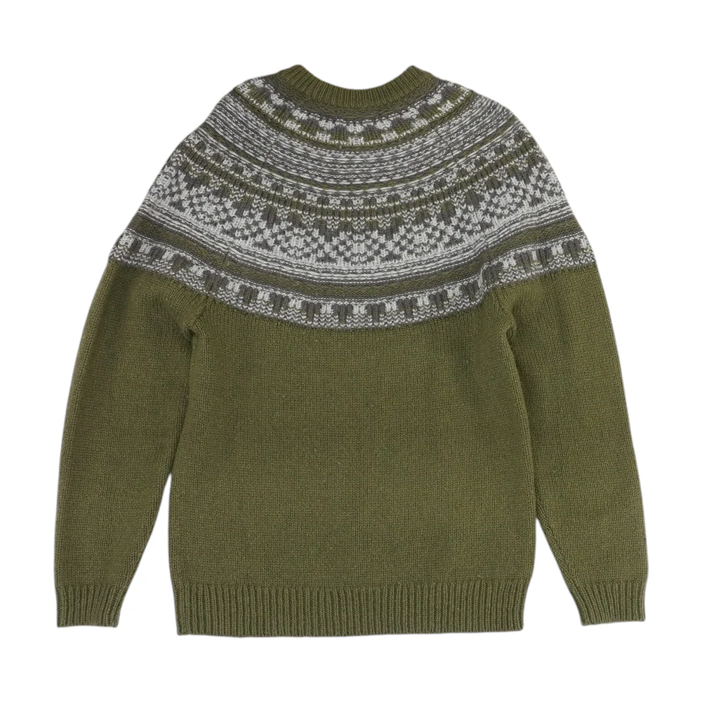 Green Print Pullover Sweater - Image 2