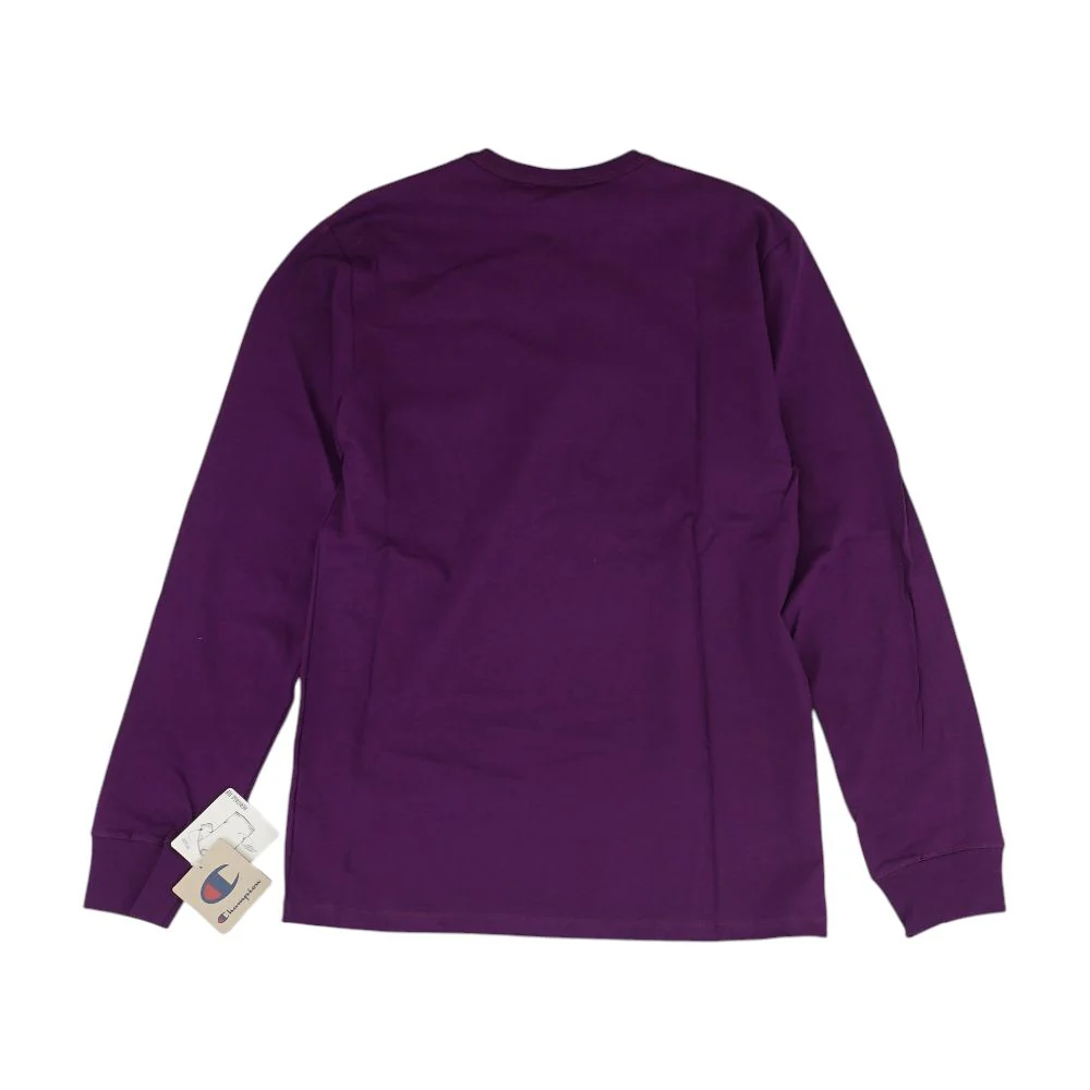 Purple Embroidery Detail Crewneck T-Shirt - Image 2