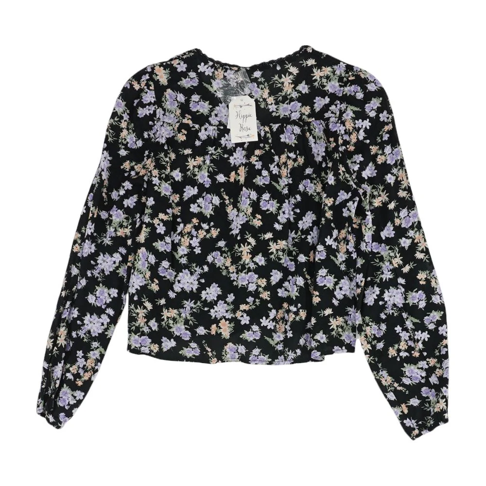 Purple Floral Long Sleeve Blouse - Image 2
