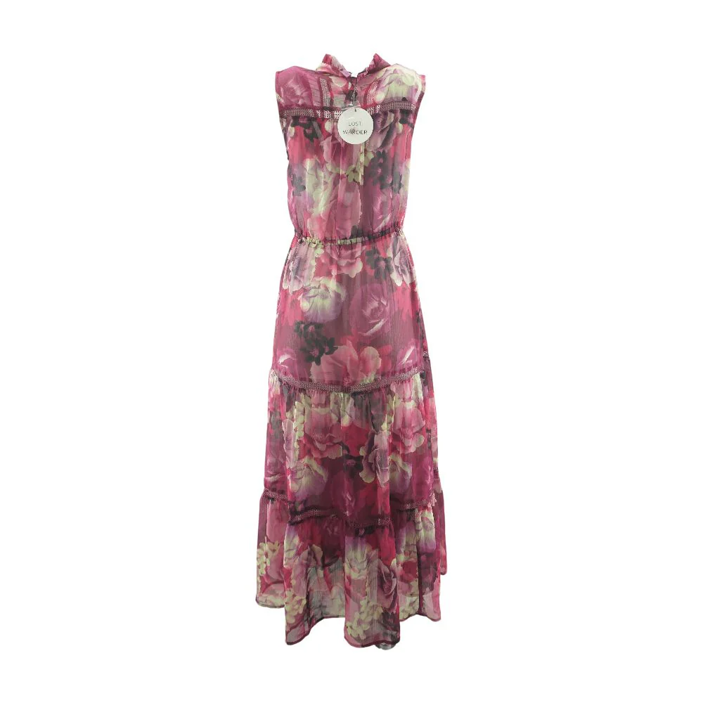 Purple Floral Midi Dress - Image 2