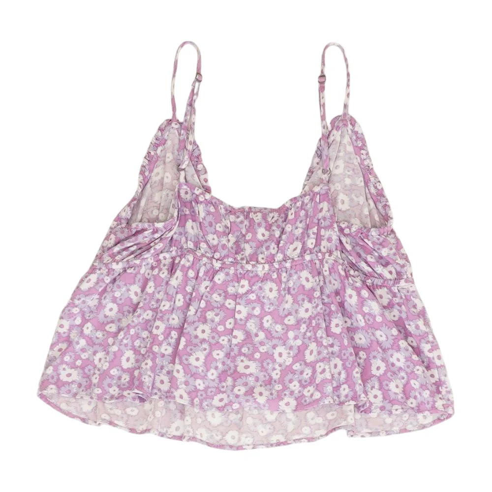 Purple Floral Sleeveless Blouse - Image 2