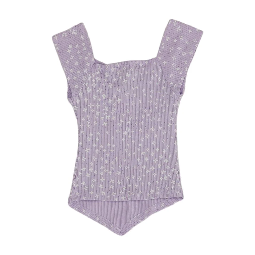 Purple Floral V Neck Knit Top - Image 2