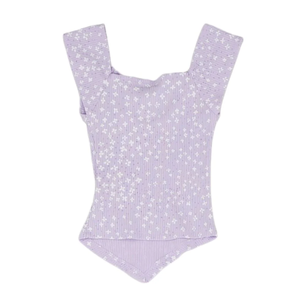 Purple Floral V Neck Knit Top - Image 2