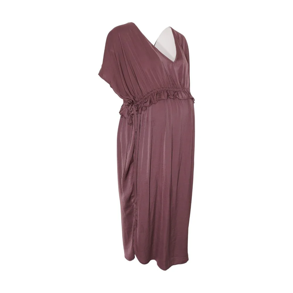 Purple Maternity Midi Dress - Image 2