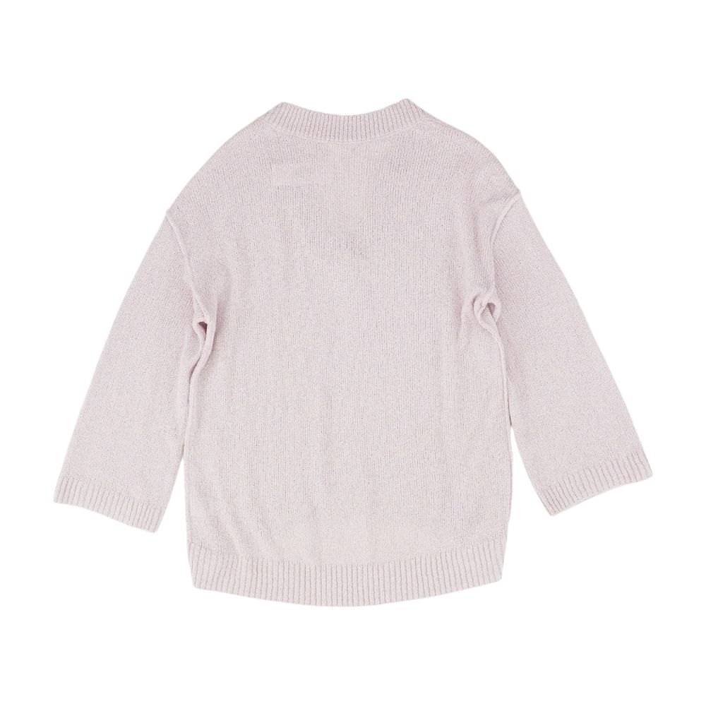 Purple Solid V-Neck Sweater - Image 2