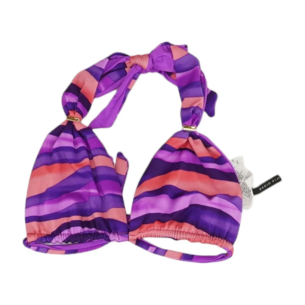 Purple Striped Swim Top