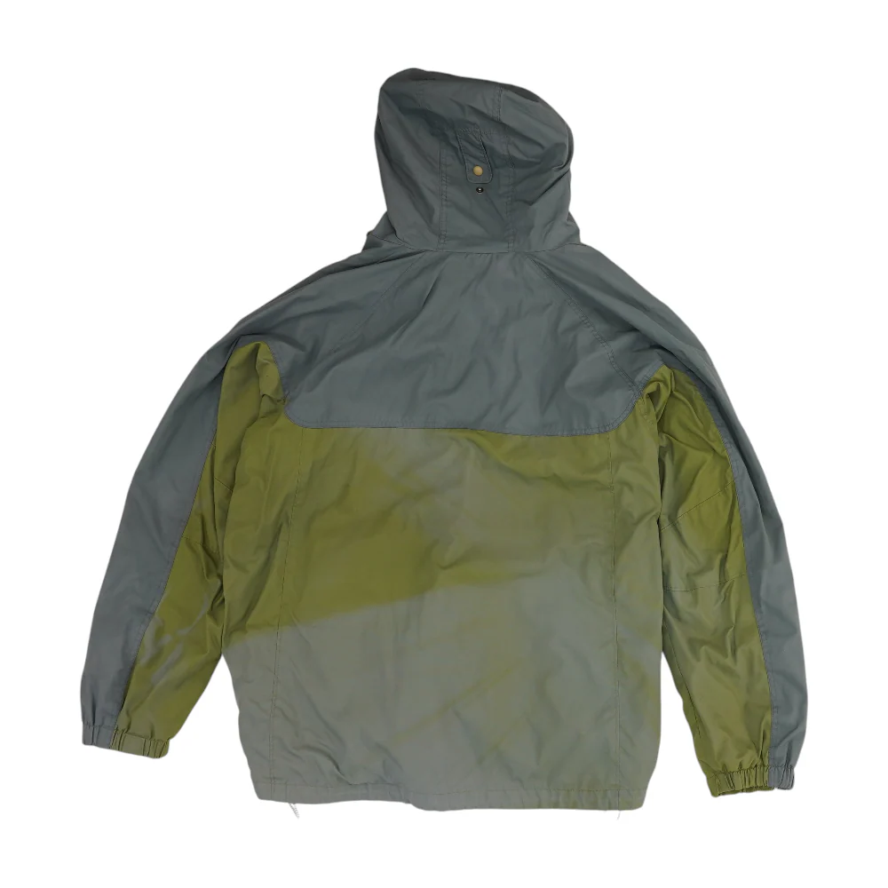 Vintage Green Color Block Rain Jacket - Image 2