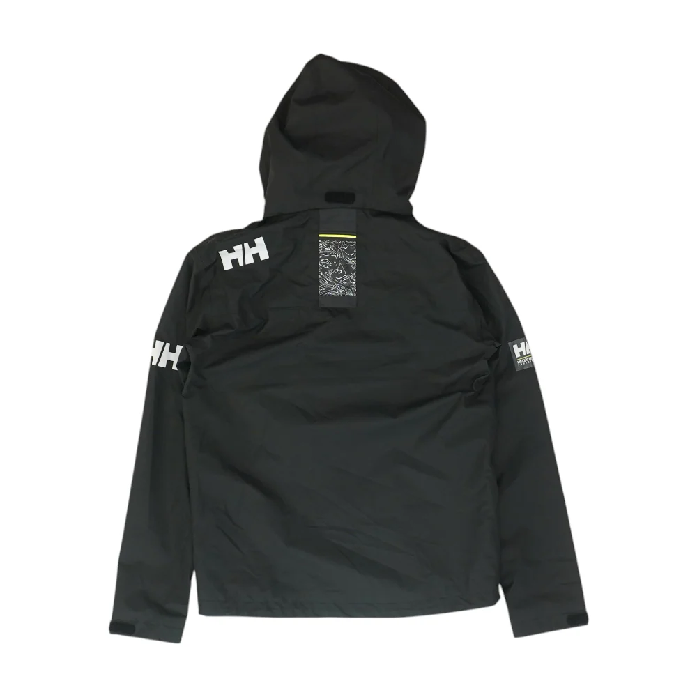 Black Solid Rain Jacket - Image 2
