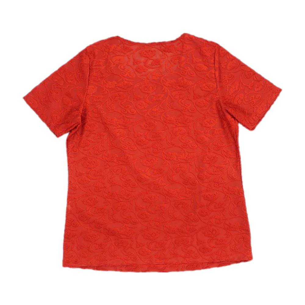 Red Floral Crewneck Knit Top - Image 2
