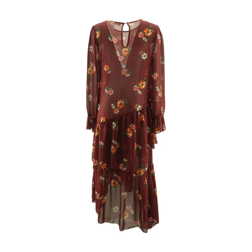 Red Floral Midi Dress - Image 2