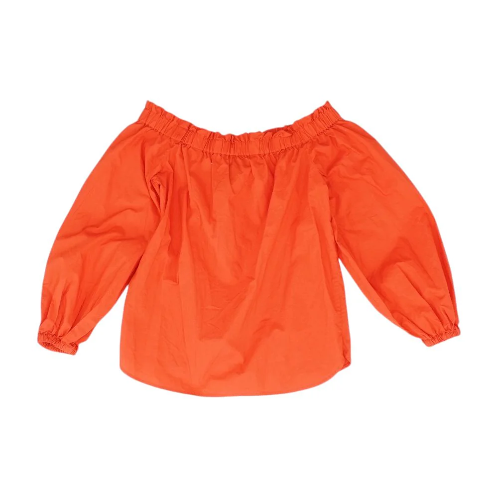 Red Solid 3/4 Sleeve Blouse - Image 2