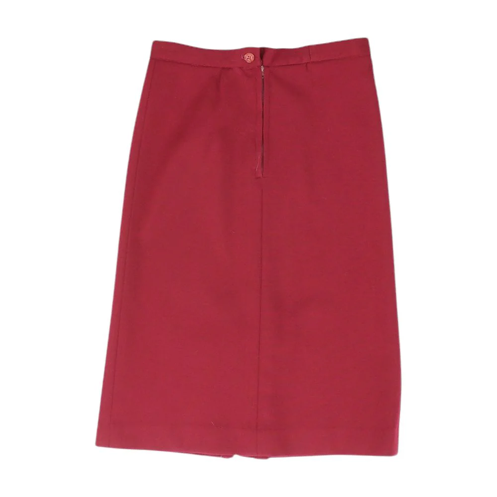 Red Solid Midi Skirt - Image 2