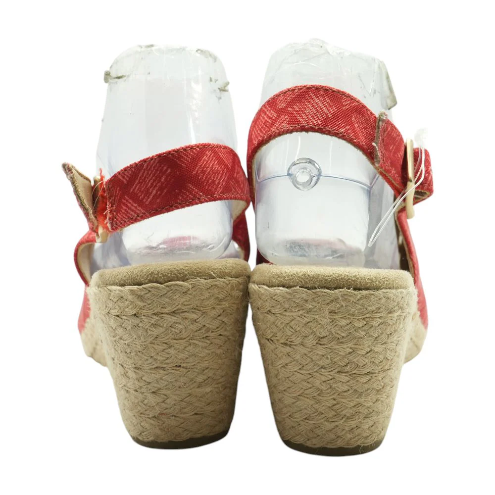 Red Wedged Sandals - Image 2