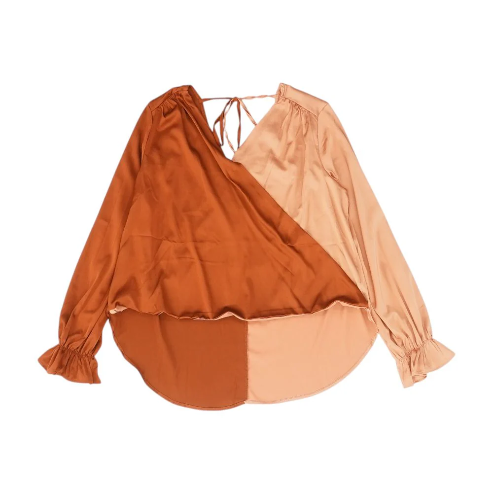 Rose Gold Color Block Blouse - Image 2