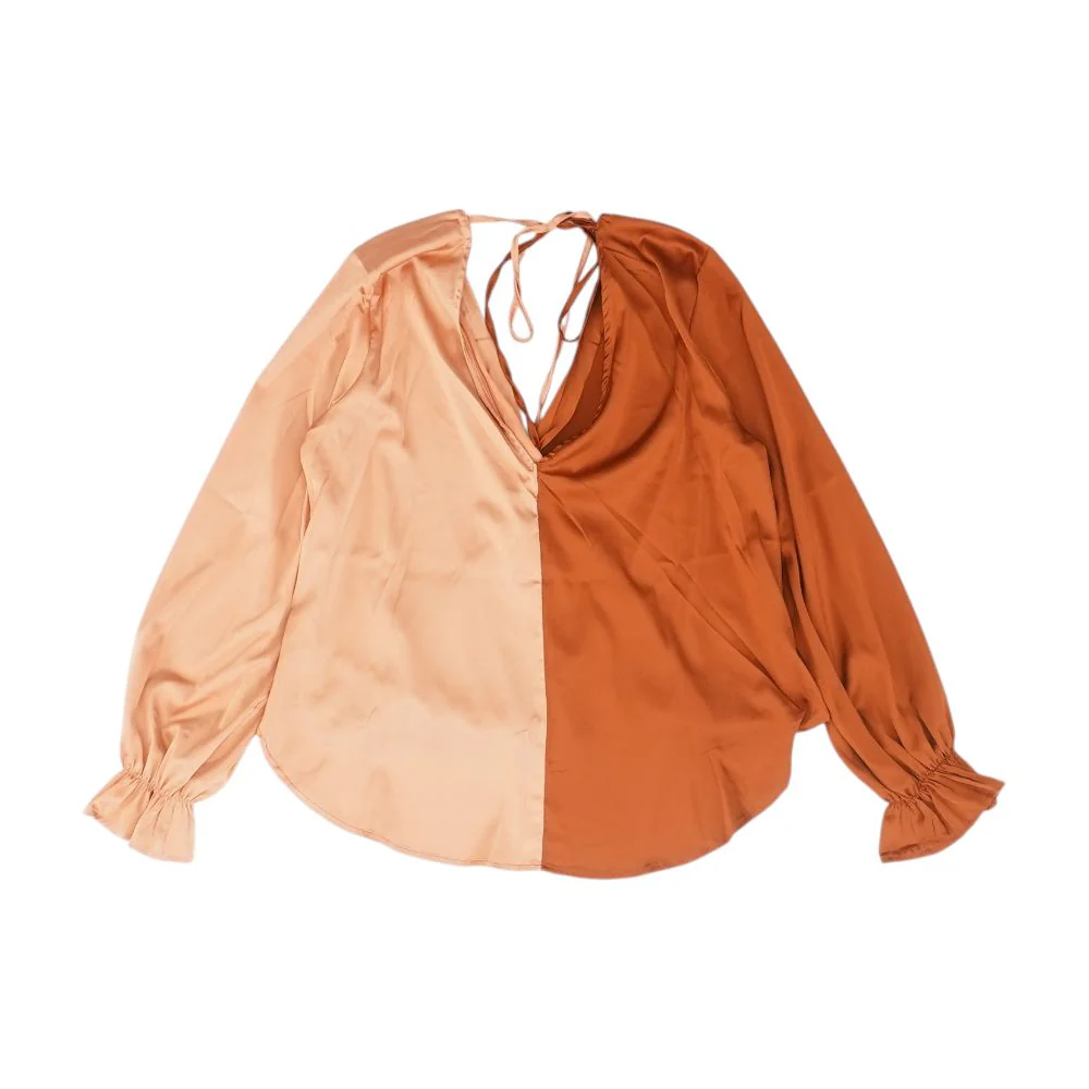 Rose Gold Color Block Blouse - Image 3