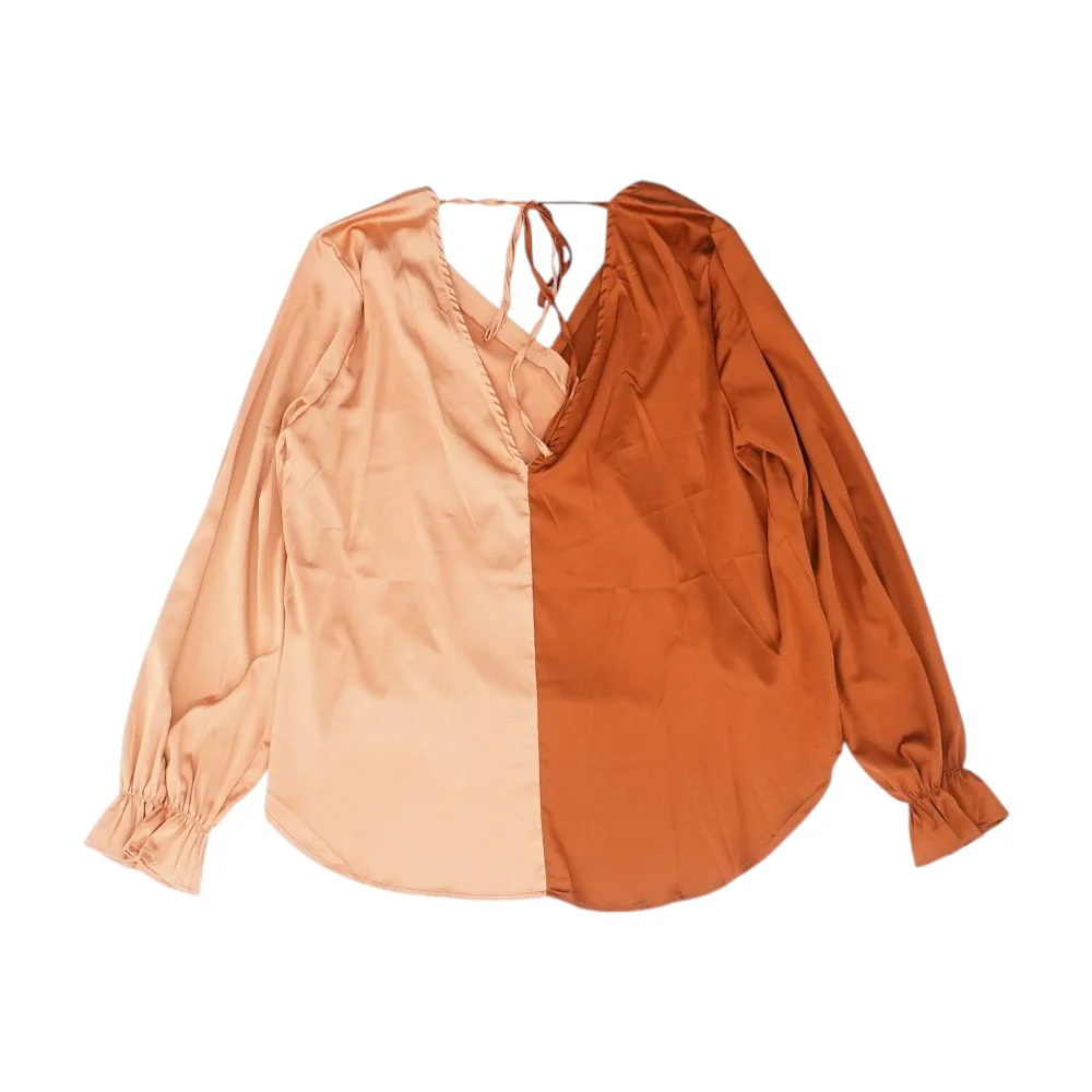 Rose Gold Color Block Blouse - Image 4