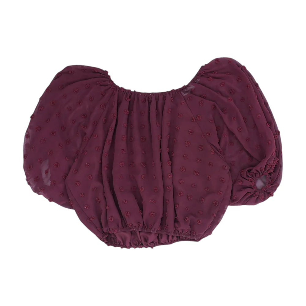 Maroon Polka Dot Blouse - Image 2