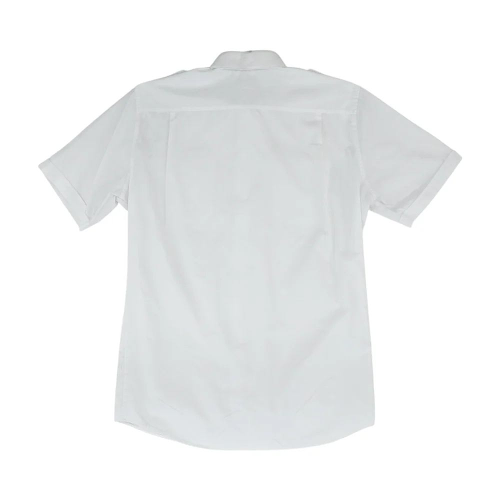 White Tall Solid Short Sleeve Button Down - Image 2