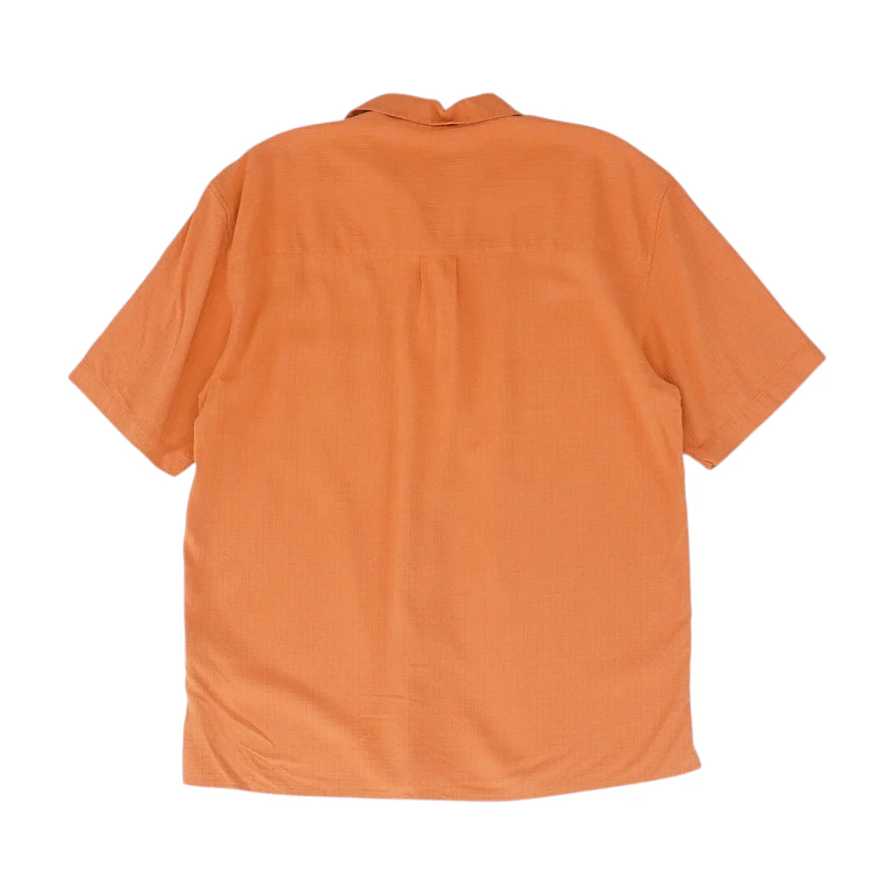 Orange Solid Short Sleeve Button Down - Image 2