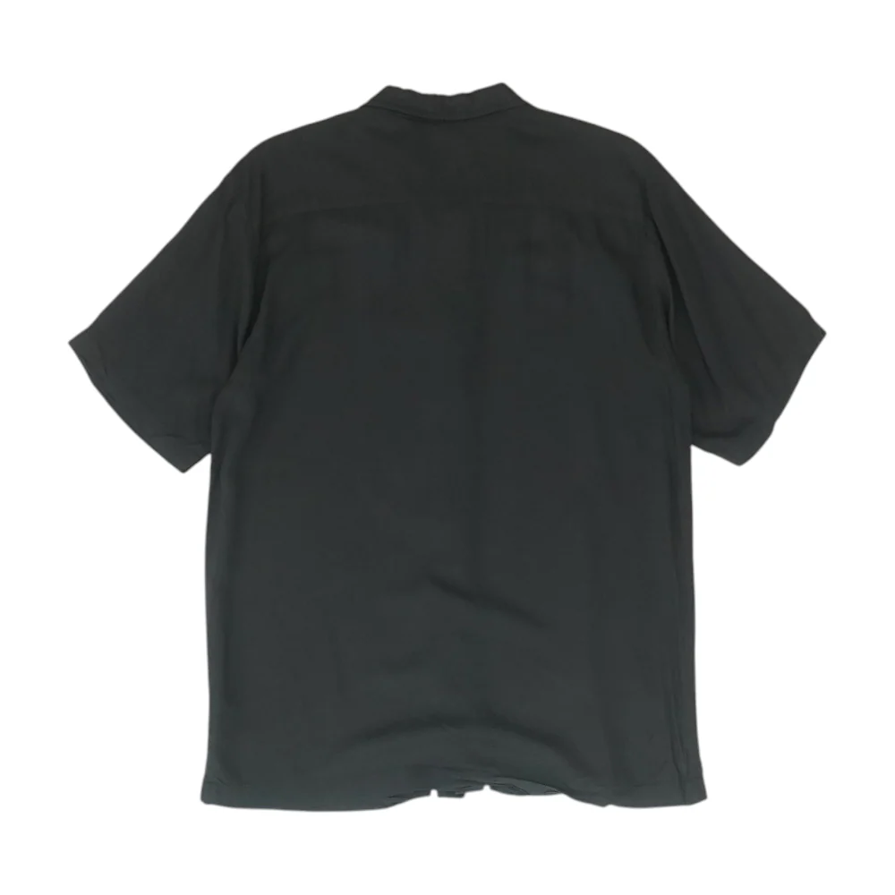 Black Solid Short Sleeve Button Down - Image 2