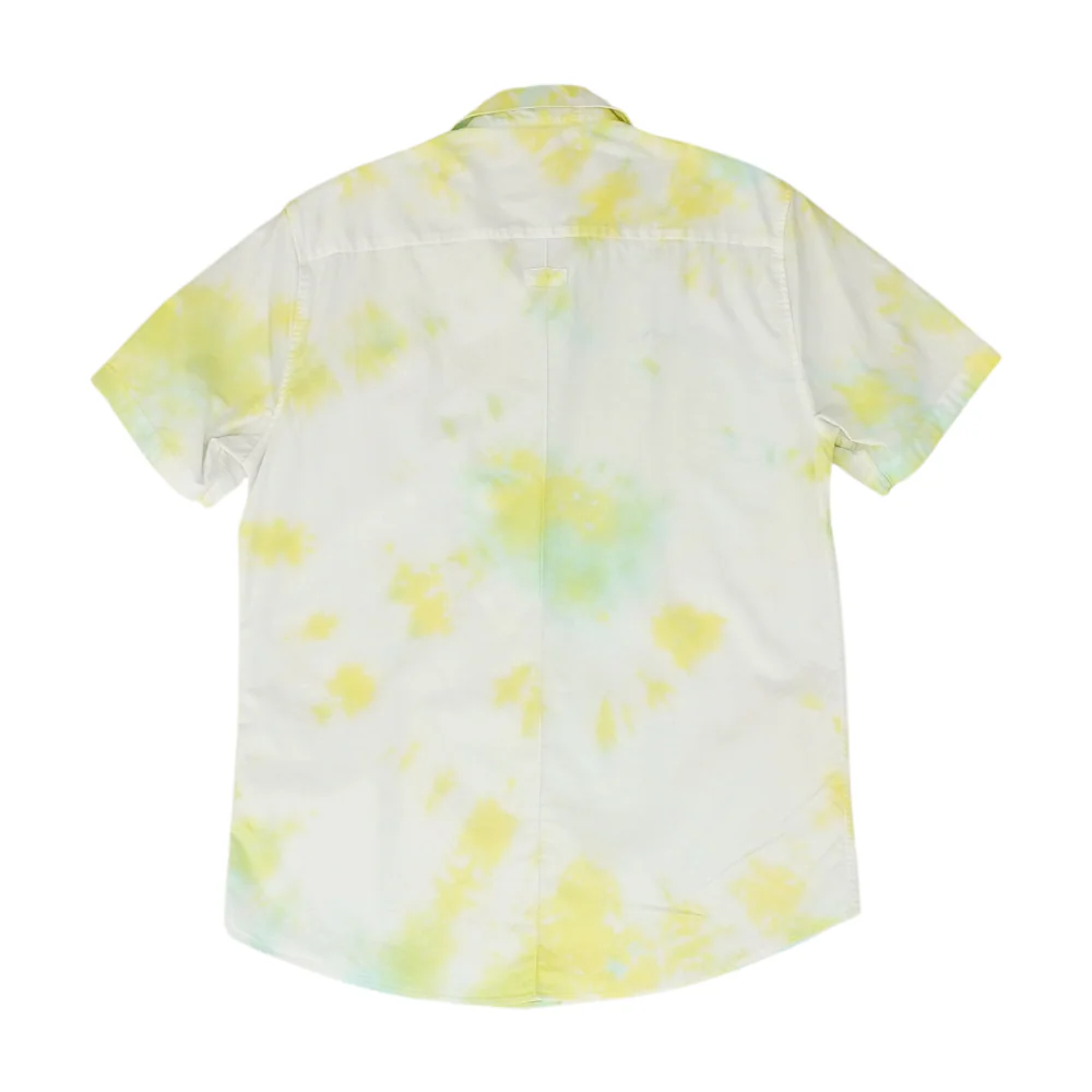 White Tie-Dye Short Sleeve Button Down - Image 2