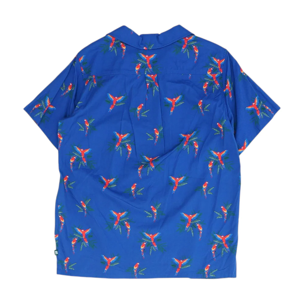 Blue Graphic Short Sleeve Button Down - Image 2